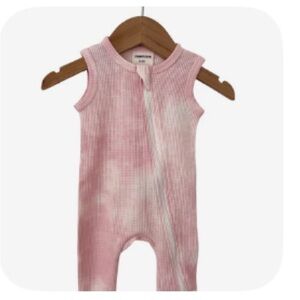 SpearmintLove Organic Sleeveless Waffle Zip Romper